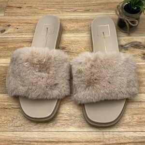 Dolce Vita Gwynn Faux Fur Slide Sandal sz 9